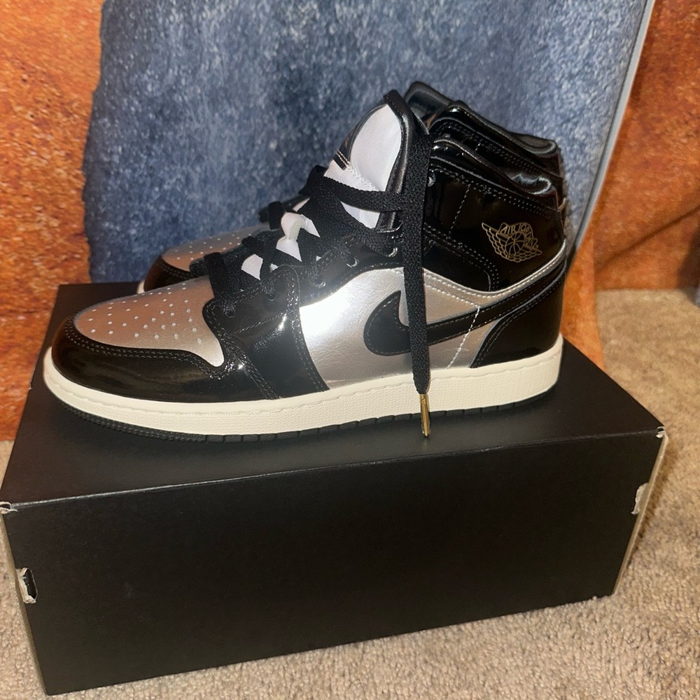 Black and Silver High-Top Sneakers